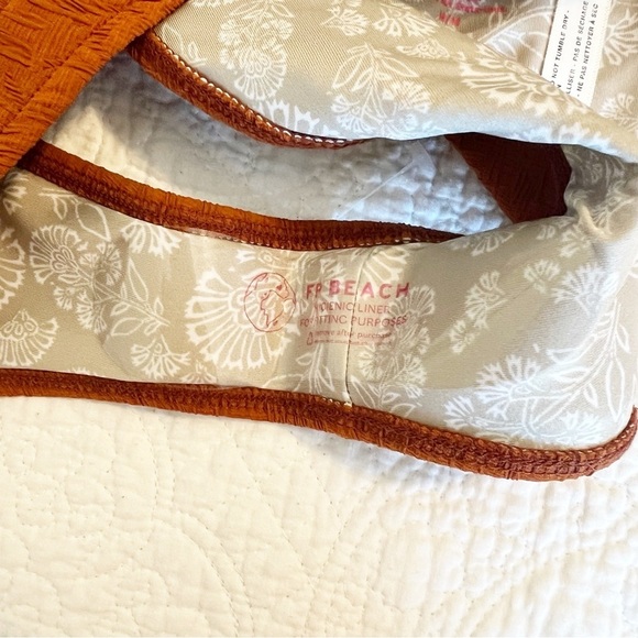 NEW SET Free People Farrah Dylan Bikini Two Piece Swimsuit Honey Ginger Medium - Picture 5 of 8